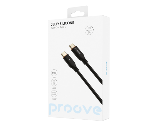Кабель Proove Jelly Silicone Type-C to Type-C 60W 3A 1м black PLS-00-00112692