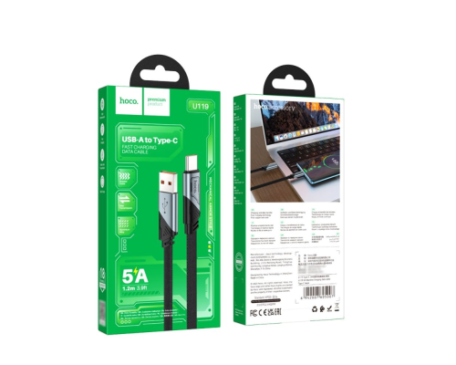 Кабель Hoco U119 USB-A to Type-C 27W 5A 1.2м black PLS-00-00115717