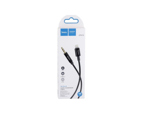 Audio кабель AUX Hoco UPA19 Lightning to 3.5мм 1м black PLS-00-00088071
