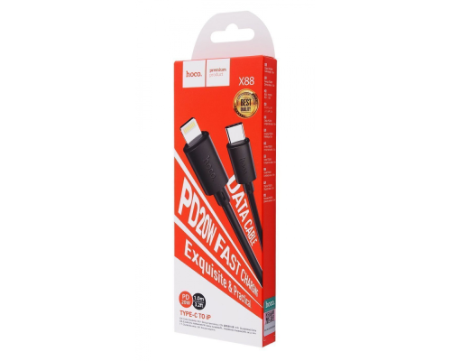 Кабель Hoco X88 Type-C to Lightning 20W 2.4A 1м black PLS-00-00114147