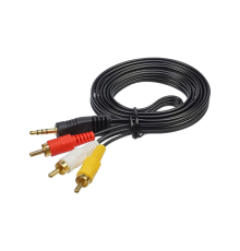 Кабель TRS Jack 3.5 to 3RCA 1.5м black PLS-00-00159845