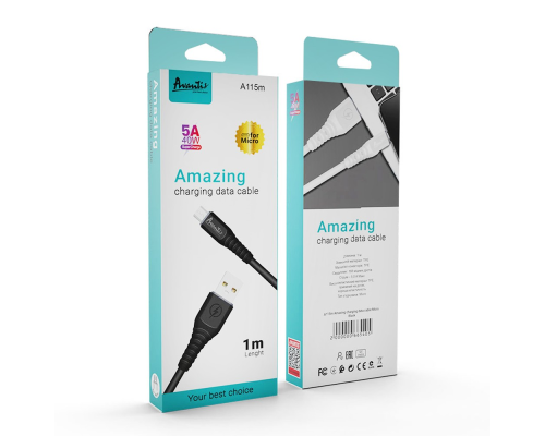 Кабель Avantis A115м USB-A to Micro USB 15W 3A 1м white PLS-00-00099582