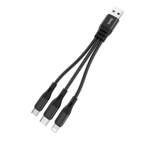 Кабель Hoco X47 Harbor 3в1 2.4A 0.25м black PLS-00-00050504