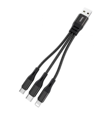 Кабель Hoco X47 Harbor 3в1 2.4A 0.25м black PLS-00-00050504