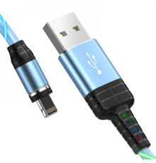 Кабель Hoco U90 Magnetic Ingenious Streamer USB-A to Lightning 10W 2A 1м blue PLS-00-00055489