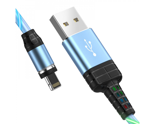 Кабель Hoco U90 Magnetic Ingenious Streamer USB-A to Lightning 10W 2A 1м blue PLS-00-00055489