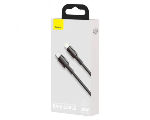 Кабель Baseus High Density Braided Type-C to Lightning PD 20W 2.4A 1м black PLS-00-00061051