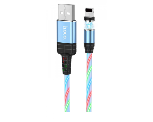 Кабель Hoco U90 Magnetic Ingenious Streamer USB-A to Lightning 10W 2A 1м blue PLS-00-00055489