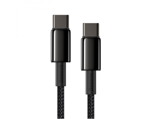 Кабель Baseus Tungsten Gold Type-C to Type-C 100W 5A 1м black PLS-00-00061061
