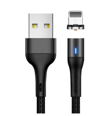 Кабель Usams US-SJ336 U29 Aluminum Alloy Magnetic USB-A to Lightning 10W 2.1A 2м black PLS-00-00070149