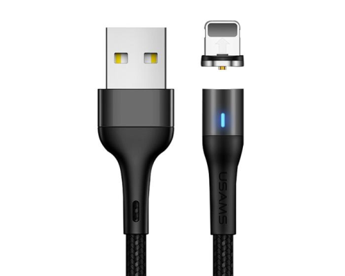 Кабель Usams US-SJ336 U29 Aluminum Alloy Magnetic USB-A to Lightning 10W 2.1A 2м black PLS-00-00070149