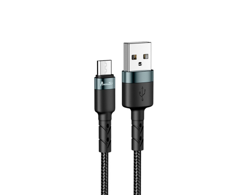 Кабель Avantis AC46m USB-A to Micro USB 15W 3A 1м black PLS-00-00091423