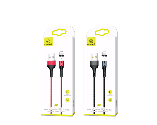 Кабель Usams US-SJ336 U29 Aluminum Alloy Magnetic USB-A to Lightning 10W 2.1A 2м black PLS-00-00070149