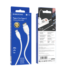 Кабель Borofone BX19 Type-C to Type-C 60W 3A 1м white PLS-00-00089969