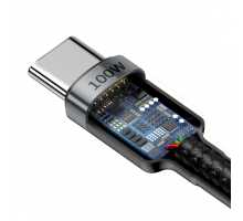 Кабель Baseus Cafule Type-C to Type-C PD+QC3.0 100W 5A 2м (CATKLF-ALG1) black gray PLS-00-00061039