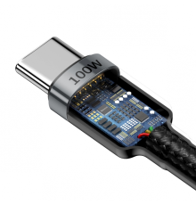 Кабель Baseus Cafule Type-C to Type-C PD+QC3.0 100W 5A 2м (CATKLF-ALG1) black gray PLS-00-00061039