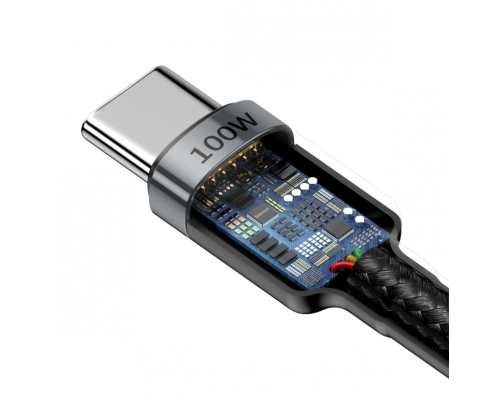 Кабель Baseus Cafule Type-C to Type-C PD+QC3.0 100W 5A 2м (CATKLF-ALG1) black gray PLS-00-00061039