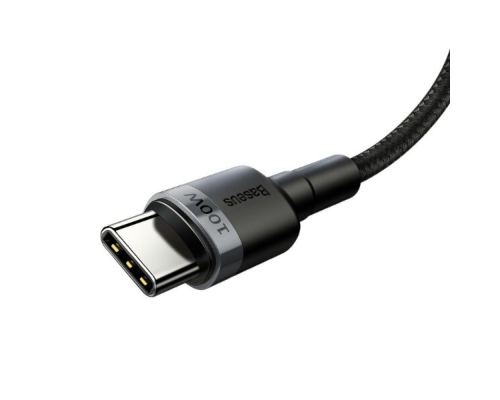 Кабель Baseus Cafule Type-C to Type-C PD+QC3.0 100W 5A 2м (CATKLF-ALG1) black gray PLS-00-00061039