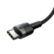 Кабель Baseus Cafule Type-C to Type-C PD+QC3.0 100W 5A 2м (CATKLF-ALG1) black gray PLS-00-00061039