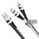 Кабель Hoco U97 2в1 USB-A to Lightning+USB-A to Type-C 1м black white PLS-00-00070946