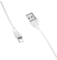 Кабель BOROFONE BX19 USB to iP 2.4A, 1m, PVC, TPE connectors, White (BX19LW)