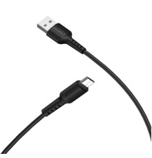 Кабель BOROFONE BX16 USB to Micro 2A, 1m, PVC, TPE connectors, Black (BX16MB)