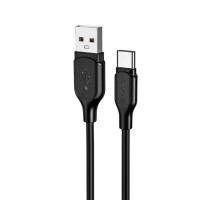 Кабель BOROFONE BX42 USB to Type-C 3A, 1m, silicone, TPE connectors, Black (BX42CB)