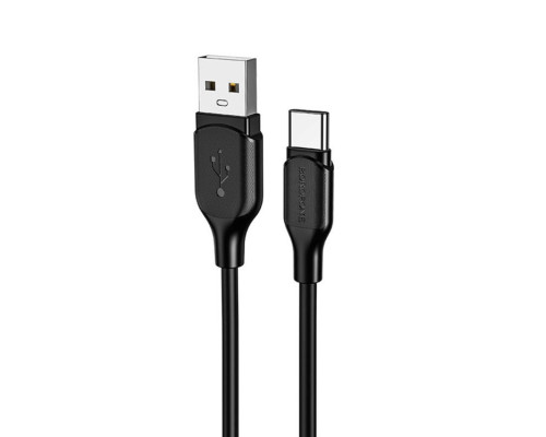 Кабель BOROFONE BX42 USB to Type-C 3A, 1m, silicone, TPE connectors, Black (BX42CB)