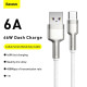 Кабель Baseus Cafule Series Metal Data Cable USB to Type-C 66W 1m White (CAKF000102)
