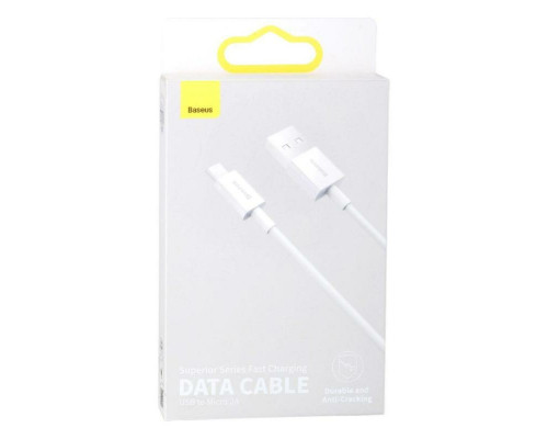 Кабель Baseus Superior Series Fast Charging Data Cable USB to Micro 2A 2m White (CAMYS-A02)