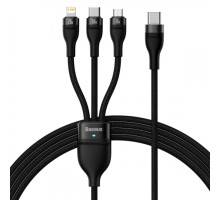 Кабель Baseus Flash Series Ⅱ One-for-three Fast Charging Cable Type-C to M+L+C 100W 1.5m Black (CASS030201)