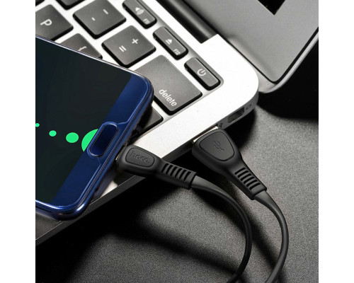 Кабель HOCO X40 USB to Type-C 3A, 1m, TPE, TPE connectors, Black (6931474711694)