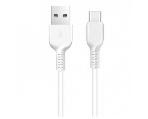 Кабель HOCO X20 USB to Type-C 3A, 1m, PVC, TPE connectors, White (6957531068853)