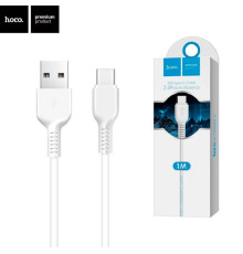 Кабель HOCO X20 USB to Type-C 3A, 1m, PVC, TPE connectors, White (6957531068853)