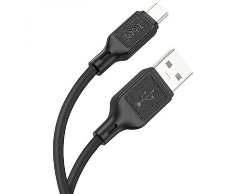 Кабель HOCO X90 Cool silicone charging data cable for Micro Black (6931474788429)