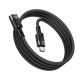 Кабель HOCO U107 Type-C Male to Type-C Female USB2.0 extension cable(L=1.2m) Black (6931474789990)