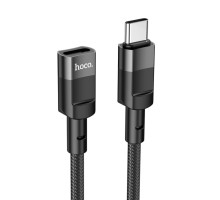 Кабель HOCO U107 Type-C Male to Type-C Female USB2.0 extension cable(L=1.2m) Black (6931474789990)