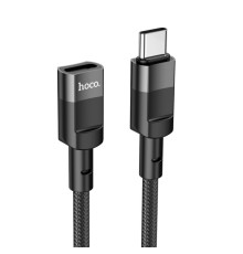 Кабель HOCO U107 Type-C Male to Type-C Female USB2.0 extension cable(L=1.2m) Black (6931474789990)