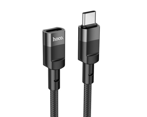 Кабель HOCO U107 Type-C Male to Type-C Female USB2.0 extension cable(L=1.2m) Black (6931474789990)