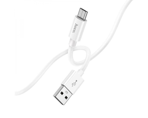 Кабель HOCO X87 Magic silicone charging data cable for Micro White (6931474783226)