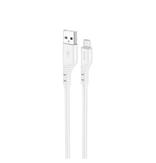 Кабель HOCO X97 Crystal color silicone charging data cable Micro white (6931474799838)