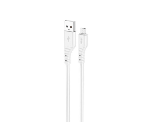 Кабель HOCO X97 Crystal color silicone charging data cable Micro white (6931474799838)