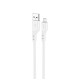 Кабель HOCO X97 Crystal color silicone charging data cable Micro white (6931474799838)