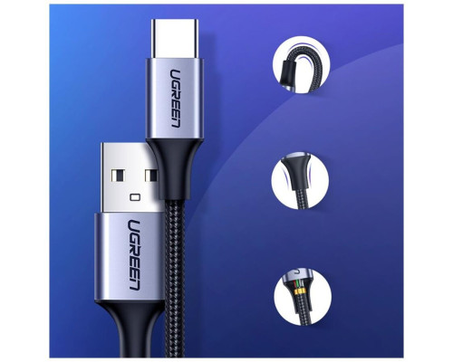 Кабель UGREEN US288 USB-A 2.0 to USB-C Cable Nickel Plating Aluminum Braid 1m (Black) (UGR-60126) (UGR-60126)