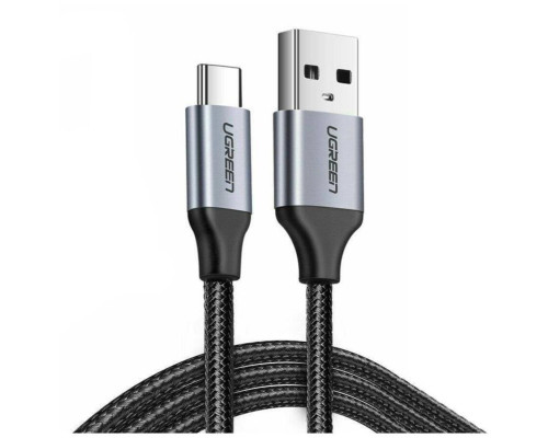 Кабель UGREEN US288 USB-A 2.0 to USB-C Cable Nickel Plating Aluminum Braid 1m (Black) (UGR-60126) (UGR-60126)