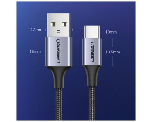 Кабель UGREEN US288 USB-C Male to USB 2.0 Male Cable Aluminum Braid 3m (Space Gray) (UGR-60408) (UGR-60408)