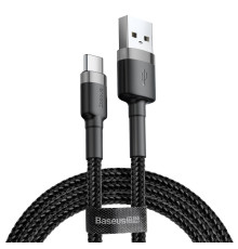 Кабель Baseus Cafule Cable USB For Type-C 3A 0.5m Gray+Black (CATKLF-AG1)