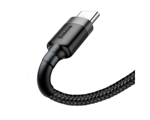 Кабель Baseus Cafule Cable USB For Type-C 3A 0.5m Gray+Black (CATKLF-AG1)