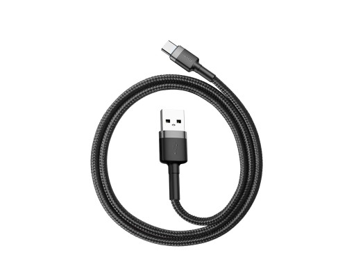 Кабель Baseus Cafule Cable USB For Type-C 3A 0.5m Gray+Black (CATKLF-AG1)