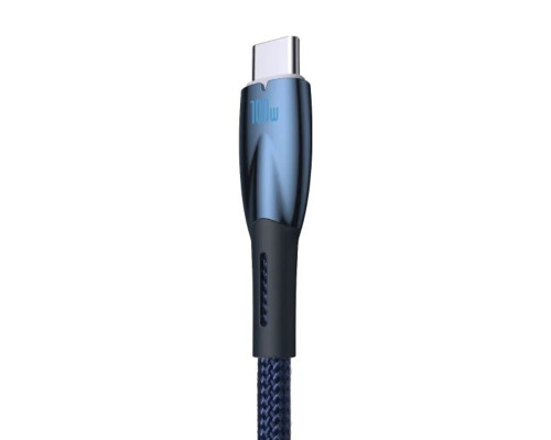 Кабель Baseus Glimmer Series Fast Charging Data Cable USB to Type-C 100W 2m Blue (CADH000503)